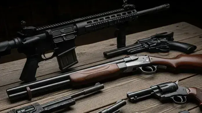 Поліція Вінниччини задекларувала 389 одиниць зброї. Фото: ШІ